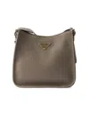 Prada Women's Medium Leather Shoulder Bag In Gray