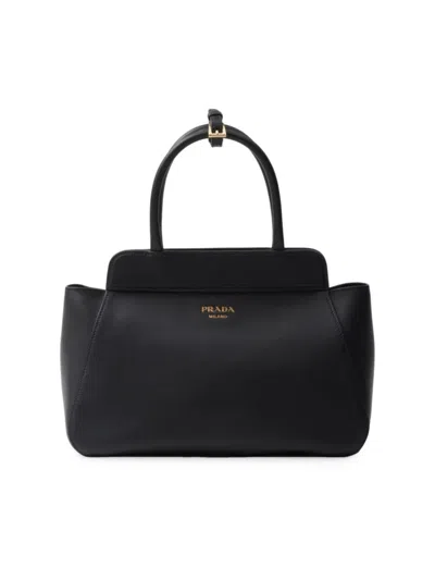 Prada Women's Medium Leather Tote Bag In Black