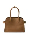 Prada Medium Leather Tote Bag In Brown