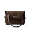 Prada Medium Re-nylon Traveller Shoulder Bag In Brown