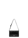 Prada Medium Triangle Logo Shoulder Bag In Black