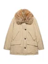 Prada Medium-weight Old Panama Cotton Down Jacket In Green