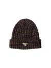 Prada Womens Blue Argyle Wool-knitted Beanie In Multi