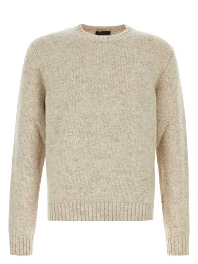 PRADA WOMEN'S MELANGE SAND CASHMERE SWEATER