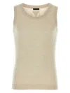 Prada Melange Sand Cashmere Tank Top