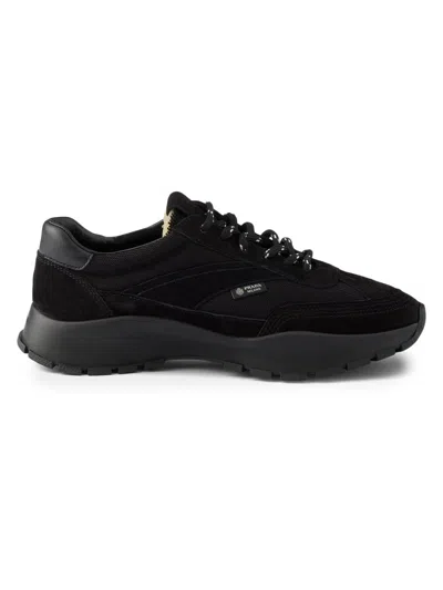 Prada Mesh Fabric And Suede Sneakers In Black