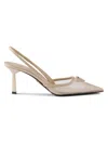 Prada Mesh Fabric Slingback Pumps In White