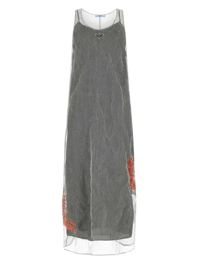 PRADA WOMEN'S MESH LONG DRESS