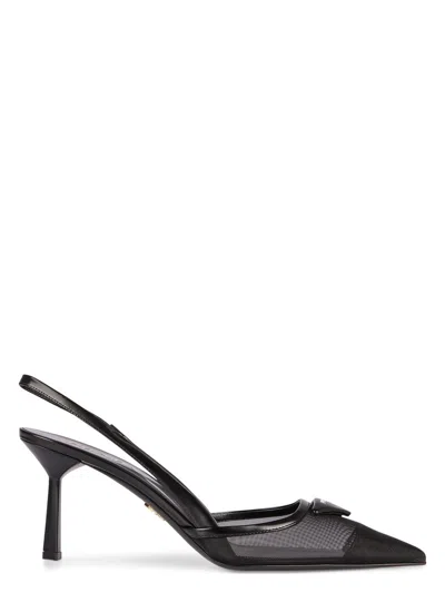 PRADA WOMEN'S MESH SLINGBACK PUMPS