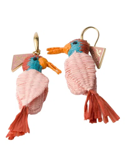 Prada Women's Metal And Crochet Earrings In Multi