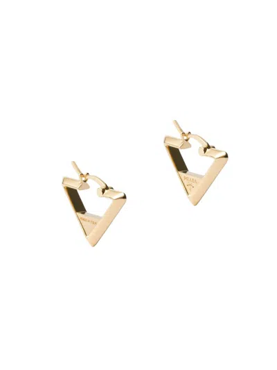 Prada Women's Metal Earrings In Gold