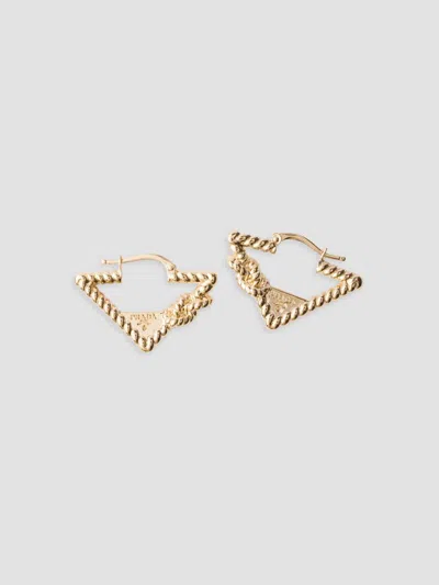 Prada Women's Metal Earrings In Gold