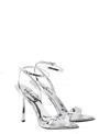 Prada Metallic Leather High-heeled Sandals In Silver