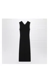 Prada Lace-trimmed Interlock Midi Crepe Dress
