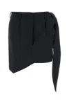Prada Midnight Blue Mohair Blend Mini Skirt In Blue