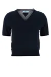 Prada Women Midnight Blue Wool Sweater In Blue