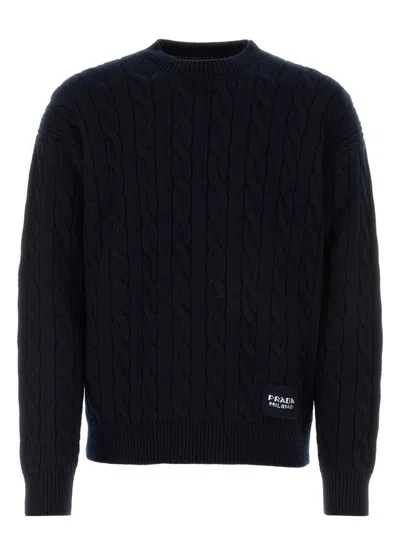 PRADA WOMEN'S MIDNIGHT CASHMERE SWEATER