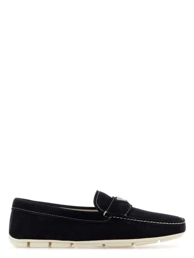 PRADA WOMEN'S MIDNIGHT SUEDE LOAFERS
