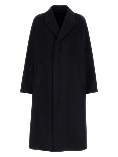 PRADA WOMEN'S MIDNIGHT WOOL BLEND COAT