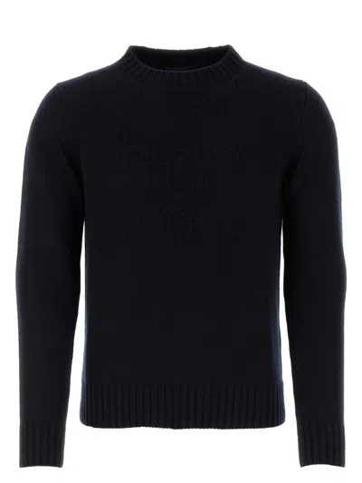 PRADA WOMEN'S MIDNIGHT WOOL BLEND SWEATER