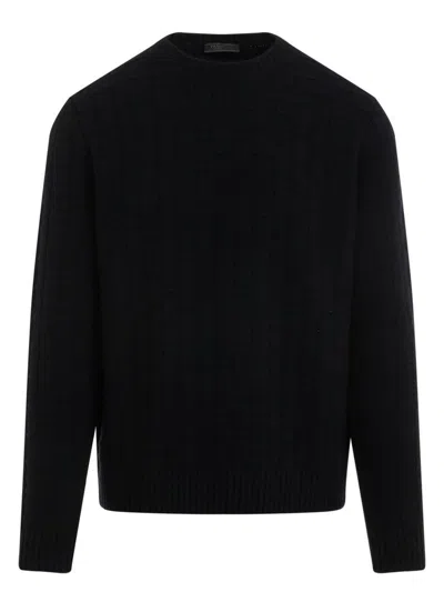 PRADA WOMEN'S MIDNIGHT WOOL BLEND SWEATER