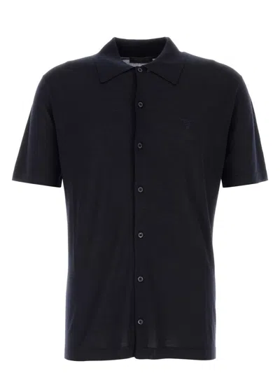 PRADA WOMEN'S MIDNIGHT WOOL SHIRT