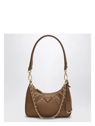 PRADA WOMEN'S MINI BAG RE-EDITION 1995 CHAÃ®NE BRANDY COLOUR