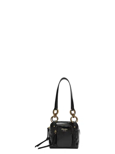PRADA WOMEN'S MINI DANGLE HANDBAG BLACK | 1BB137OOO2CYR COLOR F0002