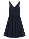 Prada Flared Mini Dress In Blue