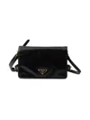 Prada Mini Leather Shoulder Bag In White