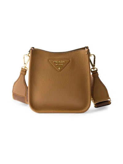 Prada Women's Mini Leather Shoulder Bag In Brown