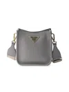 Prada Women's Mini Leather Shoulder Bag In Gray