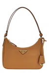 Prada Mini Re-edition Shoulder Bags Brown In Brown