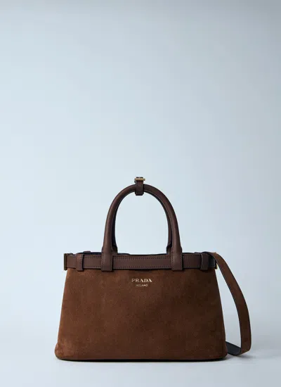 Prada Women Mini Suede Belt Handbag