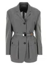 Prada Button-up Belted Jacket