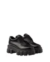 Prada Monolith Lace-up Loafers 55 In Black