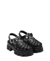 Prada Monolith Sandals In Black