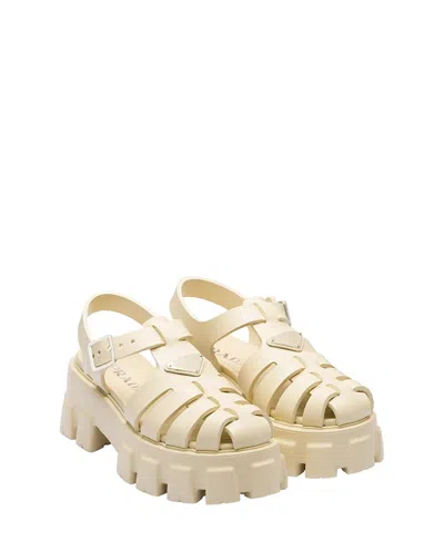 PRADA WOMEN'S RUBBER MONOLITH SANDALS
