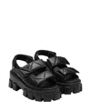 Prada Monolith Nappa Leather Sandals In Black