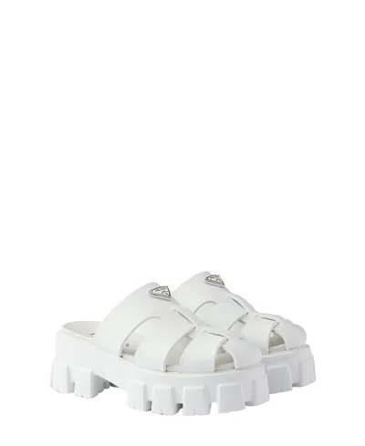 PRADA WOMEN'S MONOLITH RUBBER MULES