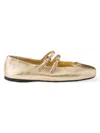 Prada Straped Logo Ballet Flats In Neutral