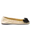 Prada Womens Gold/silver Mordoré Nappa-leather Ballet Flats Eur 37 / 4 Uk In Multi