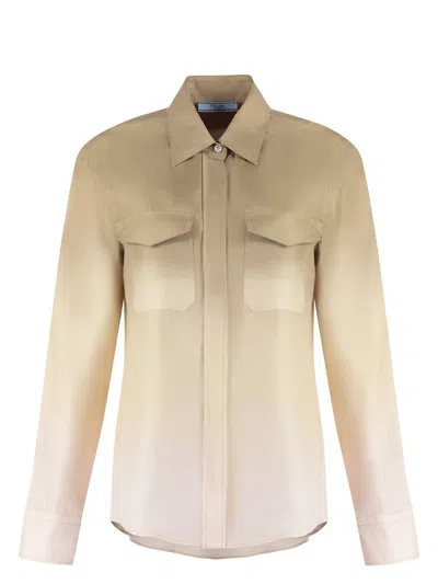 PRADA WOMEN'S MULTICOLOR TWILL SHIRT | SIZE IT 40 | P413HSOOO14J3 COLOR F0065