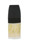 Prada Embroidered Cloth And Mesh Midi-skirt In Multicolor