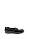 Prada Patent Finish Loafers With Logo Plaque