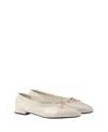 Prada Patent-leather Ballerina Flats In Neutral