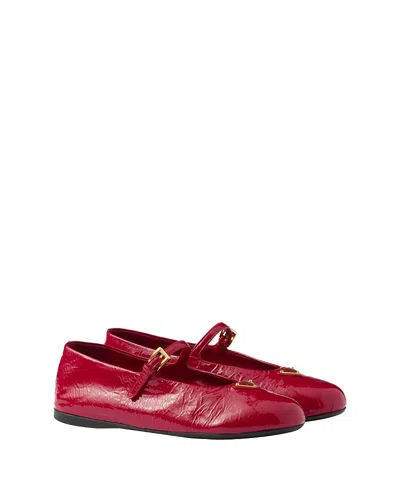 PRADA WOMEN'S NAPLAK PATENT LEATHER BALLERINAS