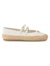 Prada Nappa Leather And Raffia Ballerinas In Multi