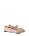 Prada Nappa Leather Ballerinas Buckle Detail In Powder