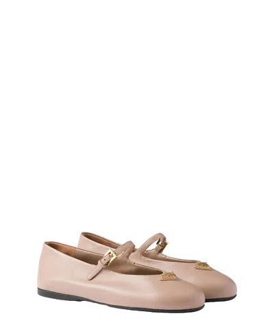 Prada Women's Nappa Leather Ballerinas In Pink
